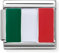 2Burned Italian Charm Flag for 9 mm Bracelets Stainless Steel (Italy)