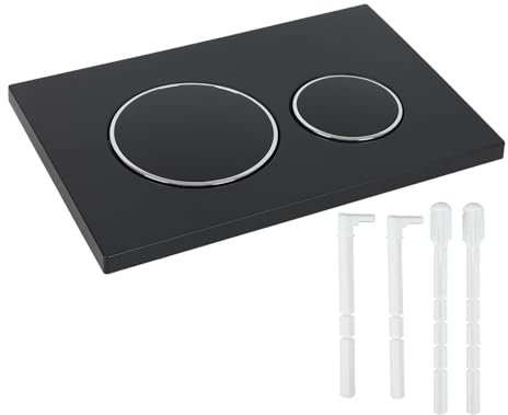 Betätigungsplatte drückerplatte Chrom Kunststoff WC spülkasten ersatzteile modell kompatibel mit GEBERIT SIGMA20 (matt schwarz mit silber ring)