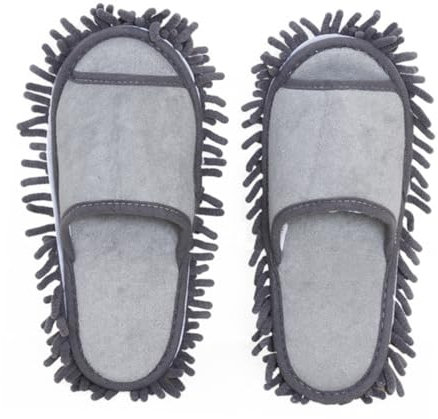 VALICLUD 1 Paio Pantofole pantofola di stoffa scopa per la pulizia del pavimento della casa ciabatte pulisci pavimento ciabatte casa detersivo pavimenti calzature antiscivolo cotone Grey