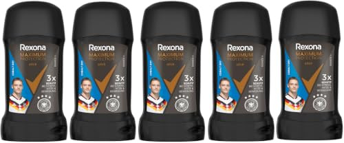 Rexona Men Maximum Protection Deo-Stick Cobalt Dry Antitranspirant mit 96 Stunden Schutz vor Schweiß und Körpergeruch 50 ml (Packung mit 5)