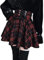 Damen Faltenrock A-Linie Rock Karierter Rock Damen Hohe Taille Mini-Faltenrock Gothic Skirt zum Schnüren