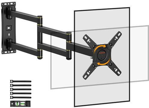 WHYFONE Supporto TV Parete Braccio Extra Lungo 1036mm, 180° Rotazione Supporto TV Monitor per LCD/LED da 13 a 43 Pollici, Braccio TVs Girevole Inclinazione Estensibile Fino a 25kg, VESA 200x200mm