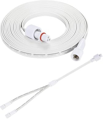 13FT Permanent Outdoor Lights Extension Cable for Govee extension cable 3Pin and Y-Shaped Waterproof Permanent Outdoor Lights Extension Cord