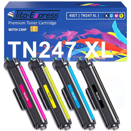 TN-243cmyk TN247 TN 247 XL Kompatibel für Toner Brother MFC-L3750CDW MFC-L3770CDW MFC-L3730CDN DCP-3510CDW DCP-L3550CDW HL-L3270CDW HL-L3210CW TN243CMYK Schwarz, Magenta, Gelb, Cyan 4er-Pack
