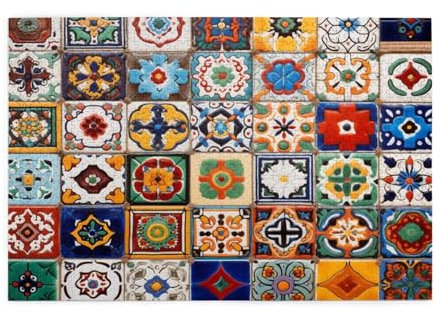 Jigsaw Puzzles for Adults 1000 Piece Retro Large Puzzle Color, Difficult Challenging Family Games for The Whole for Women, Wooden Jigsaws with Gift Box Packaging, Home Room Decor 75x50cm E-149