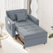 YODOLLA 192cm schlafsessel, 3-in-1 Schlaferstuhl, Ausziehbar Schlaferstuhl mit Bettfunktion, Schlafsofa mit Seitentasche und Regulierbarer Rückenlehne für Gästezimmer & kleine Wohnung, Schwarzgrau
