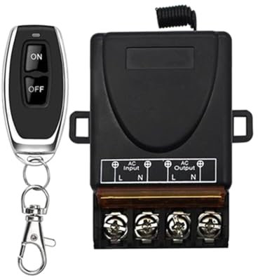 Juqoyue AC 220V 30A 1CH 433MHz Interruttore di Controllo Remoto Wireless Relè Ricevitore Trasmettitore Off/On per Lampada Apparecchio Elettrico