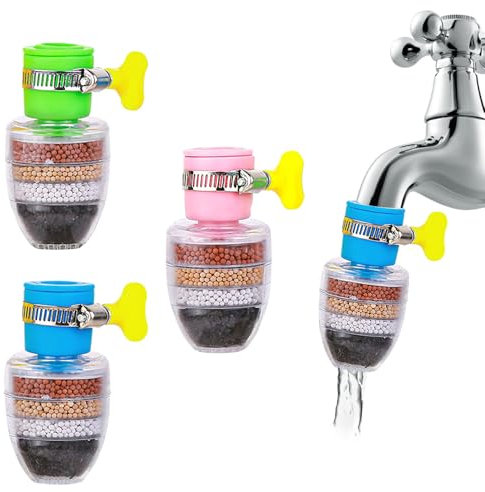 3PCS Water Tap Filter,PVC Faucet Water Filter,Activated Carbon Kitchen Tap Filter for Home Kitchen Bathroom