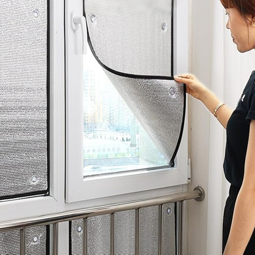 8 mm Dicke Sonnenschutz Folie Rückstandslose Fensterfolie 30-150 cm Blickdicht Reflektierende Isolierfolie 99% Uv-Schutz Dämmfolie für Schlafzimmer Badezimmer Büro Dachfenster(85 x 120cm)