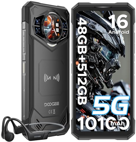DOOGEE S200 X 5G - Teléfono móvil para Exteriores Android 16 con Auriculares, 48 GB + 512 GB (2 TB) para Exteriores, 10100 mAh, 6,72 Pulgadas FHD+ 120 Hz, 100 MP + 1,32 Pulgadas AMOLED Pantalla