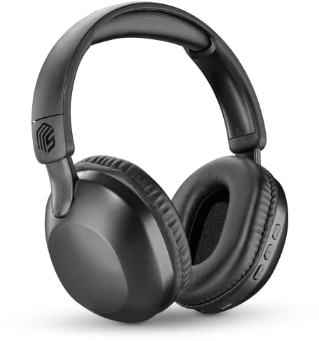 Music Sound Auriculares inalámbricos Over-Ear Easy con conexión Bluetooth, Diadema Ajustable, micrófono Integrado, Puerto Jack de 3,5 mm y 30 h de autonomía.