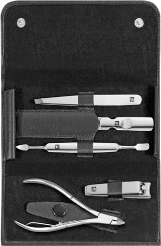 Zwilling Classic Inox - Estuche de manicura de 5 piezas, color negro
