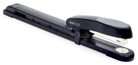Rapesco R79026NS Cucitrice a Braccio Lungo Manta Ray, Capacità 20 Fogli, Nero