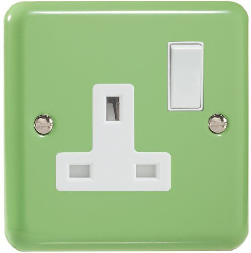 Varilight 1-Gang 13A Double Pole Switched Socket Beryl Green
