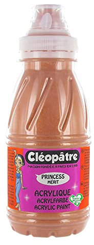 CLEOPATRE- Peinture Acrylique couleur Métallique Cuivre adaptée pour les enfants flacon de 250ml