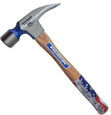 Vaughan 106-02 28oz Super Framing Lineman's Straight Claw Hammer with Smooth Face and Hickory Handle