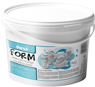 DARWI - DA0903000000C - Un Seau de Plâtre de Moulage - séchage à l'air libre - Autodurcissant - Couleur Blanche - 3 KGS - Pour Enfants - DARWI FORM 3 KG