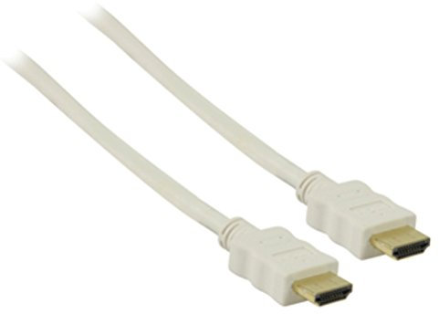 electrosmart 50cm White Round HDMI Cable - Small Short Neat Lead v1.4 3D & Ethernet