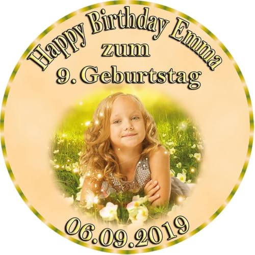Tortenaufleger Fototorte Tortenbild zum Geburtstag Rund 14 cm G7 (Zuckerpapier)