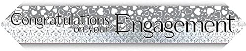9ft Banner Congratulations on your Engagement Entwined Hearts
