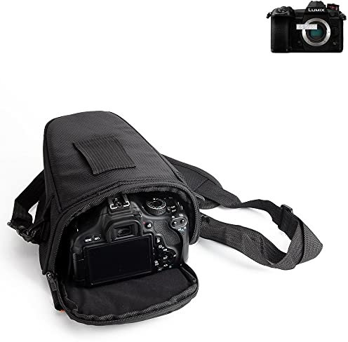 K-S-Trade Housse pour Panasonic Lumix DC-G9 Compatible avec Panasonic Lumix DC-G9 Sac Appareil Photo Reflex Saccoche Étui Pouchette Gadget Anti-Choc DSLR SLR Caméra Protection Housse Antichoc Noir