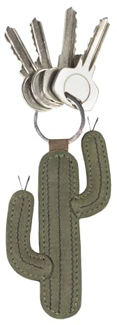 Hide & Drink, Leather Cactus Desert Plant Keychain, Branch, Old Wild West Themed Cowboy Cowgirl, Stylish & Durable Gift, Green, S