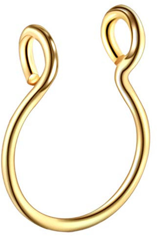 Faux Septum Anneaux Hoop Anneaux De Nez Faux sur Le Nez Anneaux Piercings Bijoux d'or