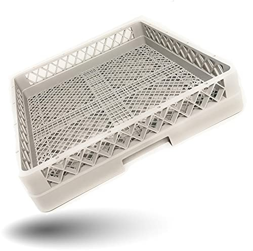 Gastronette Cesta de vajilla para cubiertos de vidrio, universal, plástico, 50x50 cm, malla fina, apilable GN Norma