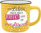 GRUSS & CO Becher Motiv Leben | New Bone China Porzellan, Emaille-Optik, 35 cl | Tasse mit Spruch | 45777, 1 Stück (1er Pack)