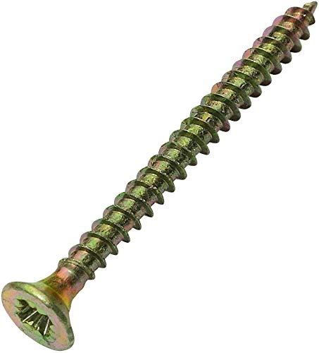 AERZETIX - C45137-100er Pack - Holzschrauben - Ø2,5x30mm - Messingbeschichteter Stahl - Senkkopf - Pozidriv-Kreuzaussparung - Messingfarbe