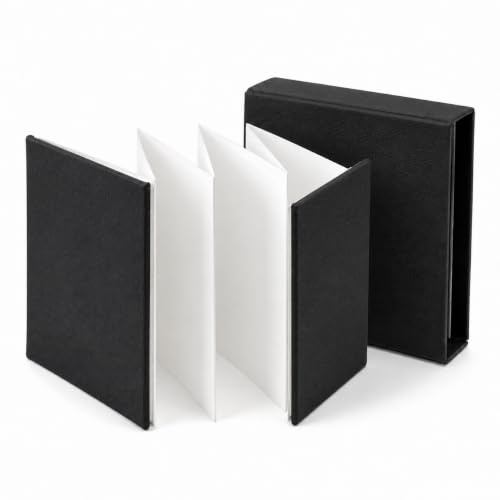 Seawhite A7 Ziehharmonika-Skizzenbuch in Hartschalenkoffer, 8,5 x 11,5 cm | 8,5 x 11,5 cm. 140 g/m² säurefreies Papier. Tragbarer Akkordeonblock zum Zeichnen, Storyboards und Reisen.