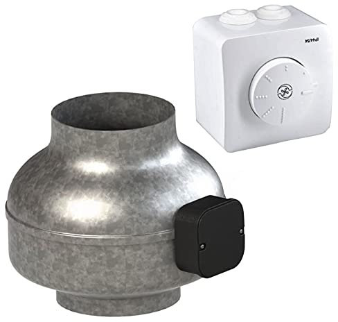 VONLIS Ventilateur industriel axial grand espace - En acier - Régulateur de vitesse axial - Avec bouton rotatif - Diamètre : 315 mm