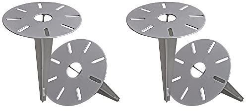 Novatool 4 x Gartenspies Ø 15,5 x H 30,5 cm verzinkt I Erdnagel für Lampen Bodenhülse Erdanker I Gartenspiess Sonnenschirm Gartenzubehör Steckdosensäulen I Bodenanker Erdbefestigung Stahl