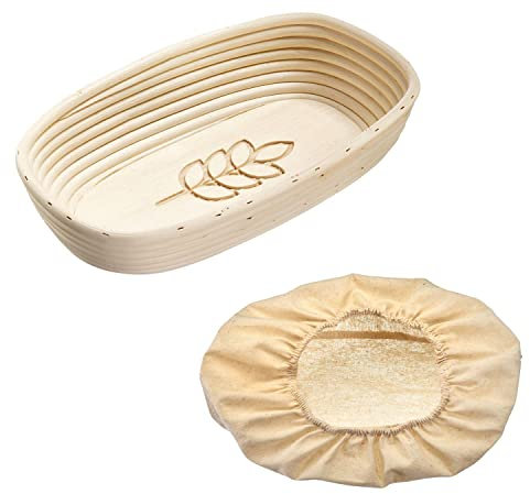 Westmark Gärkörbchen-Set, Gärkörbchen oval + Bezug, Mit Ähre, Peddigrohr/Baumwolle, Hellbeige/Beige, 3235227B