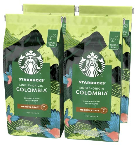 STARBUCKS Single-Origin Colombia Café De Grano Entero De Tostado Medio, 450g (Paquete de 4)