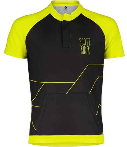 Scott RC Team Junior Kinder Fahrrad Trikot kurz schwarz/gelb 2024: Größe: M (140)