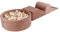 MEOWBABY Spielplatz aus Schaumstoff mit Bällebad 240x45cm - Schaumspielset mit 200 Bälle für Kinder, Velvet, Beige: Weiß/Beige