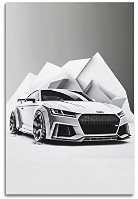 JUNNA Sportauto-Poster für Audi TTRS Rennwagen, dekoratives Gemälde, Leinwand, Wand- und Kunstbild, Familien-Schlafzimmer, 50 x 75 cm