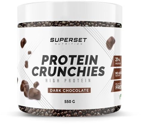 Superset Nutrition | Protein Crunchies (440g) | Desserts protéinés | Billes chocolatées protéinées ultra gourmandes - Chocolat Noir