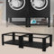 ML-Design Socle pour Machine à Laver Double avec 2 Étagère, Acier, Noir, 128x54 cm, 2x150kg, Support Lave-Linges Standard, Pieds Antidérapants, Support Base de Lave-Linge, Estrade de 32 cm de Hauteur