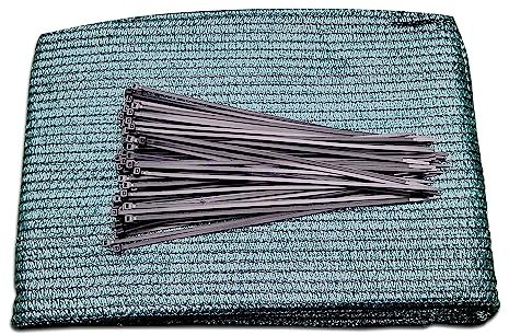 Premium Net Shading Cover Screen + 100 Cable Ties Bundle | 1.2m x 10m | Protect Crops, Balconies, and Greenhouses | 55% Shading | UV Protection | Weatherproof. Set by MYPURECORE