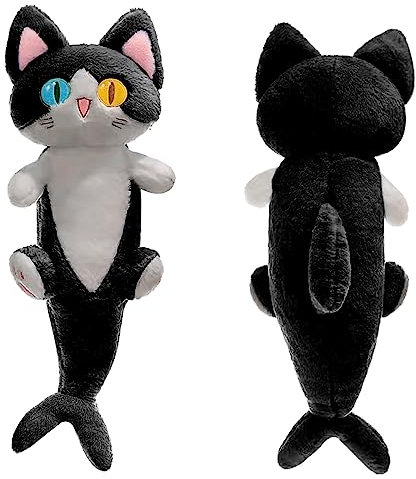 PEDEIECL Schöne Plüsch Hai Katze Puppe Nette Cartoon Weiche gefüllte Hai Kätzchen Kissen Lange Wurf Schlafkissen Puppe Spielzeug Geschenk für Kinder Freundin