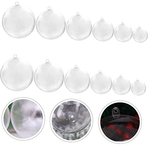 LALAFINA 12st Weihnachtsfeier Liefert Kreative Acrylkugel Befüllbare Kugeln Glitzerkugelverzierungen Weihnachtskugel Aus Plastik Befüllbare Weihnachtskugeln 7c Wandbehang PVC Weihnachten