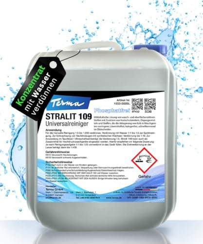 Terma Werkstatt/Industrie- Universalreiniger Konzentrat 10L Stralit 109 zur Reinigung von Maschinen Motoren Planen Bodenreiniger Tauchbad Ultraschallreiniger Hochdruckreiniger Maschinenreiniger