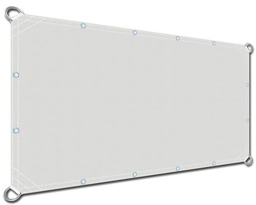 Sonnensegel Leinwand 1.5x3.2m, Atmungsaktiv Winddurchlässig Hitzeschutz Sonnenschutz Plane Terrassenbeschattung für Carport Garten Outdoor weiß