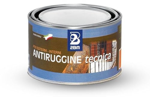 2BM Rostschutztechnik, Farbe Rot, Minio für den Innen- und Außenbereich, schnell trocknend, deckend und beständig gegen korrosive Einflüsse, normale und industrielle Umgebungen, Dose 2,5 l