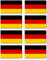 Aufkleber: 75x45 mm, 8 Stück - Flagge - Deutschland - für Auto, Laptop und mehr - für Auto, Koffer, Laptop und mehr