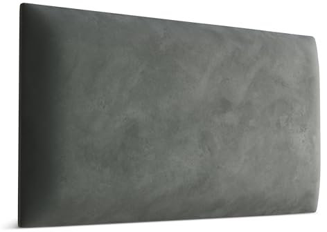 Muralo - Samt Wandkissen Stoff Polster-Paneel für Schlafzimmer Wohnzimmer Bett Wandpolster Bettkopfteil Lendekissen Modern Luxus Gepolstert Magic Velvet (Grau, 60 cm x 30 cm)