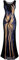 ANGEL FASHIONS Damen-Abendkleid mit goldfarbenen Pailletten, Schwarz, Marineblau, Gold, Schwarz, 44