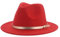 FULUJIDI Fedora Trilby Filzhut Hut Hut Fedoras Mädchen Hut Frauen Hüte Jungen Panama Jazz Kappen Gürtel Band Niedlich Outdoor Dekorieren Hut 52-54Cm (Kinder) Rot